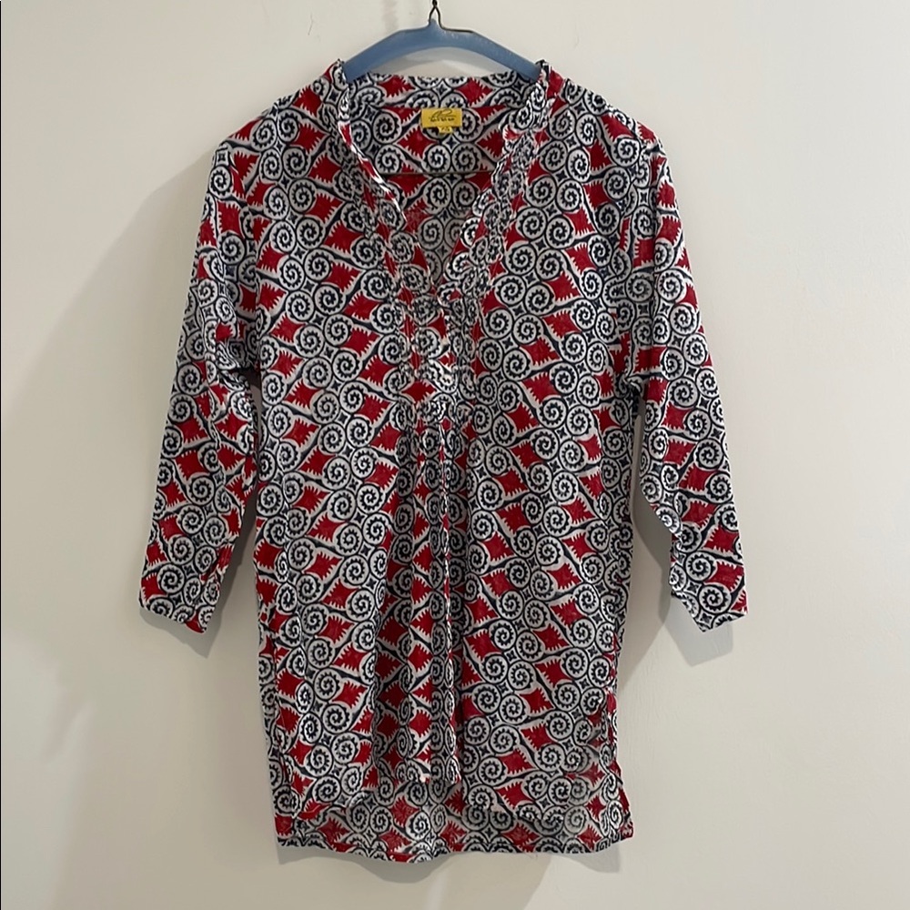 Roberta Roller Rabbit Red and Blue Tunic